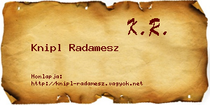 Knipl Radamesz névjegykártya